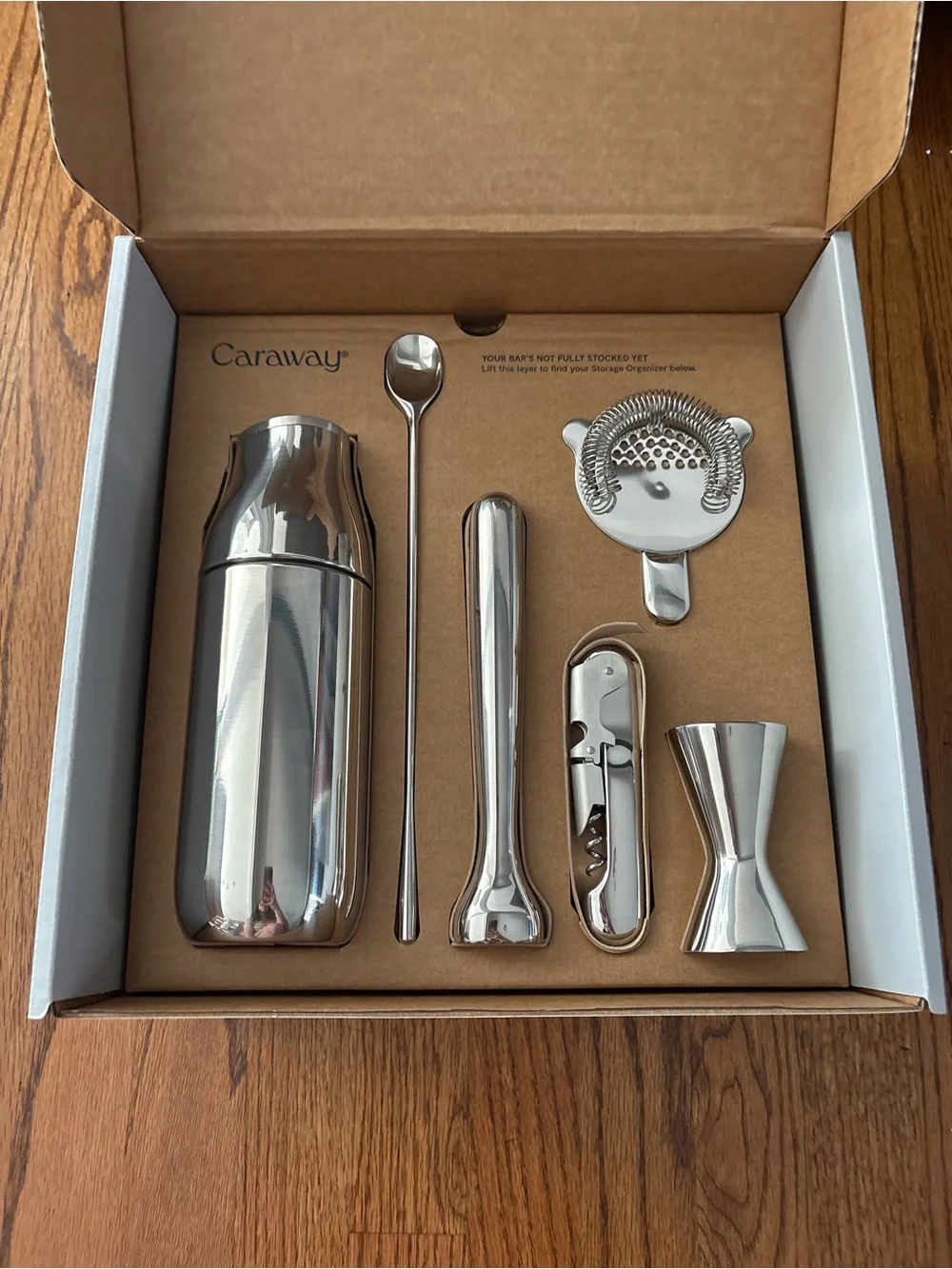 Caraway Complete Bar Set Gray NIB Cocktail Shaker Bar Tools New Gift